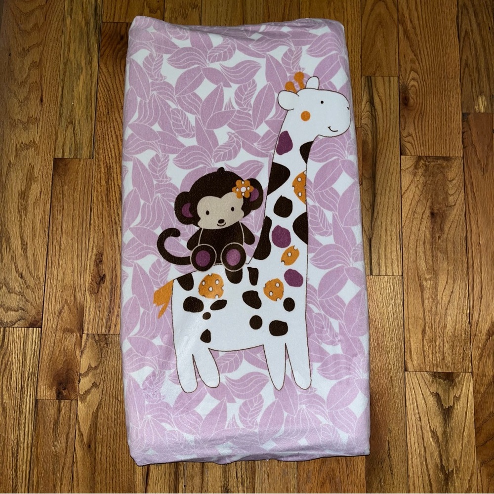 CoCaLo Baby Jacana Changing Pad Cover Jungle Monkey and Giraffe